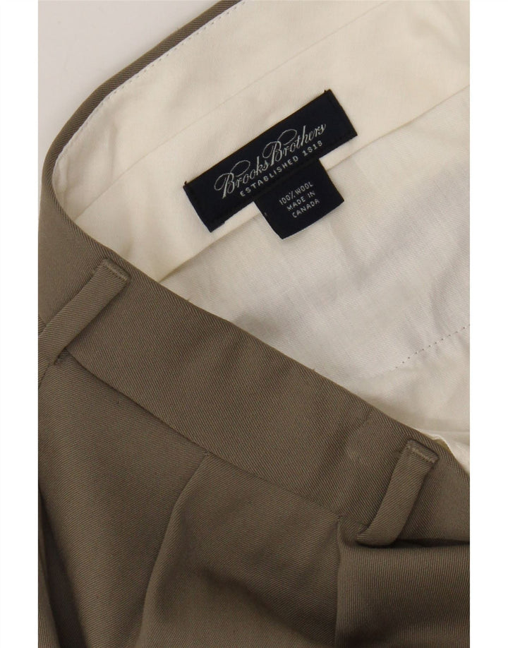 BROOKS BROTHERS Herre Pegged Suit Bukser W36 L29 Beige Uld