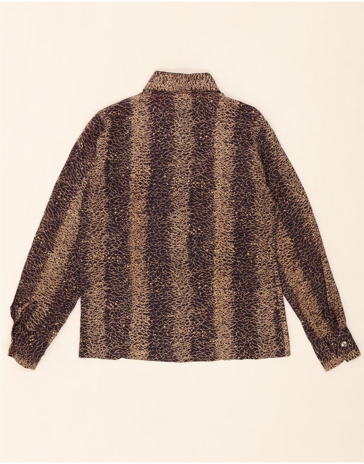 VINTAGE Womens Abstract Pattern Shirt Blouse IT 46 Large Brown Rayon Vintage Vintage and Second-Hand Vintage from Messina Hembry 