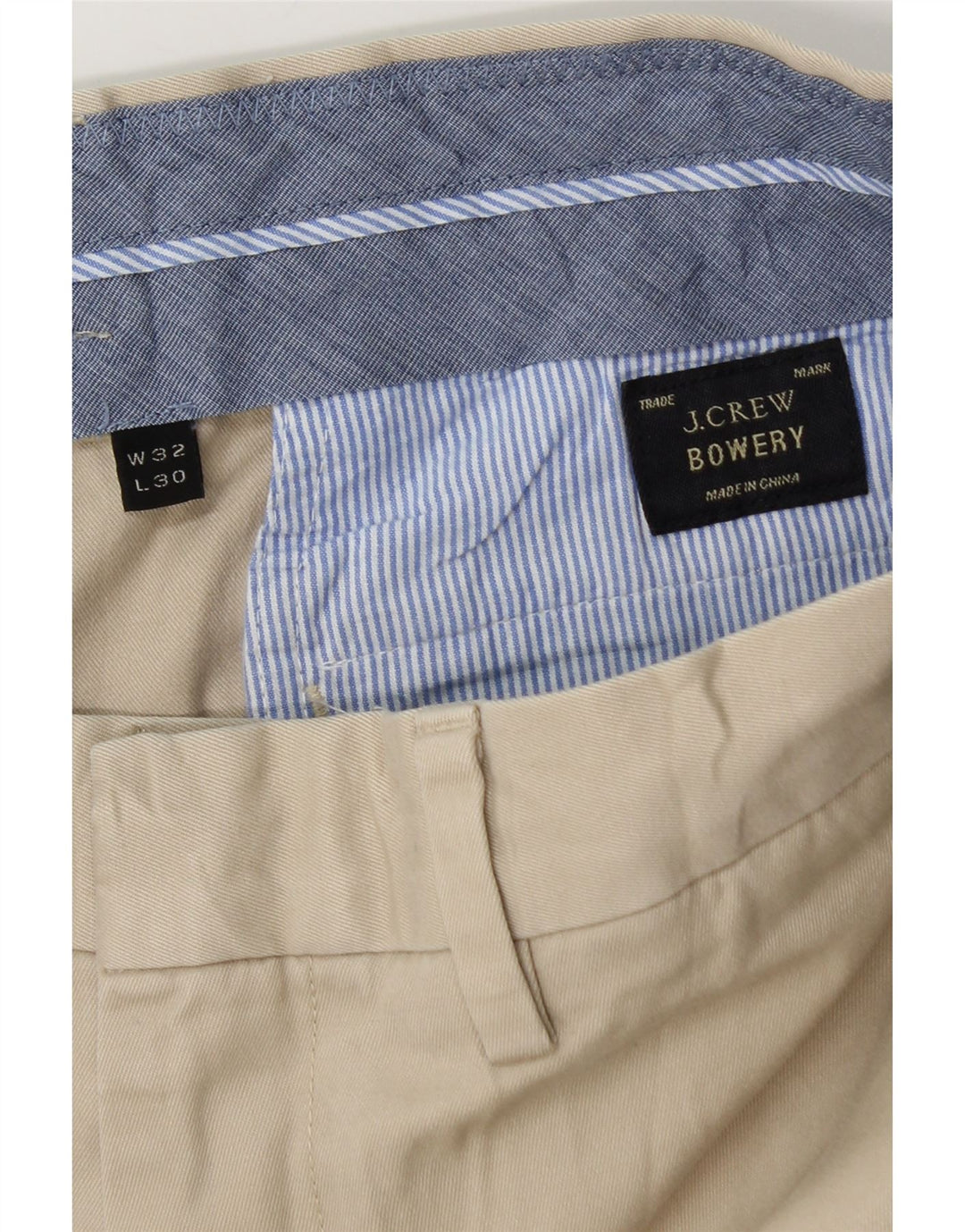 J. CREW Herre BOWERY Slim Chino Bukser W32 L30 Beige Bomuld