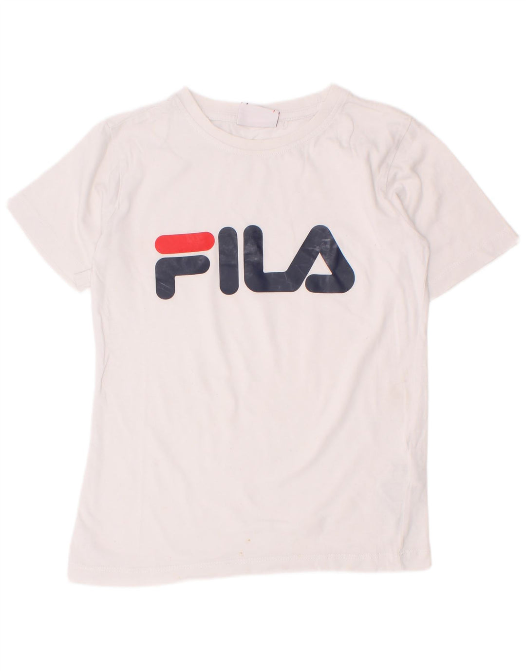 Fila Boys Grafisk T-Shirt Top 7-8 År Hvid Bomuld