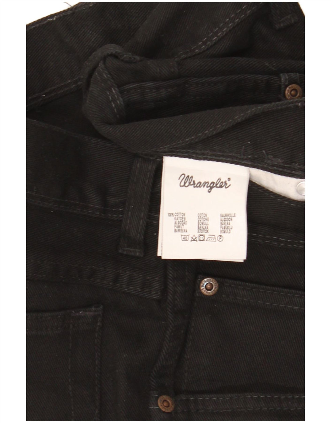 Wrangler Herre Regular Fit Straight Jeans W38 L30 Sort Bomuld