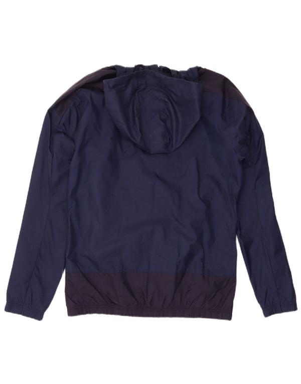 Puma Regnjakke med hætte til mænd UK 36 Small Navy Blue Colourblock Nylon