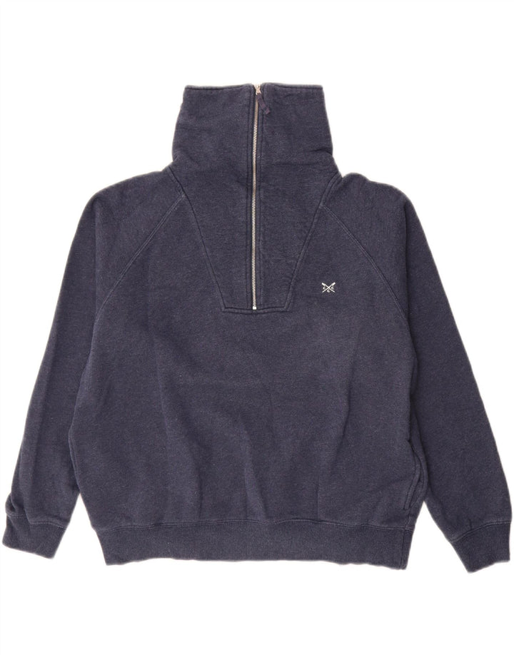 CREW CLOTHING Dame Oversized Sweatshirt Jumper UK 10 Small Navy Blue