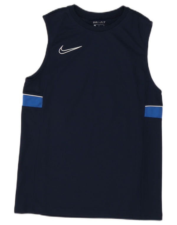 Nike Boys Dri Fit Vest Top 12-13 år Large Navy Blue Colourblock