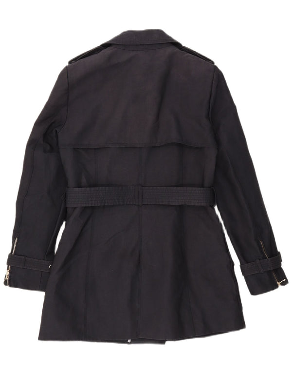Zara Trench Coat til kvinder UK 12 Medium Navy Blue