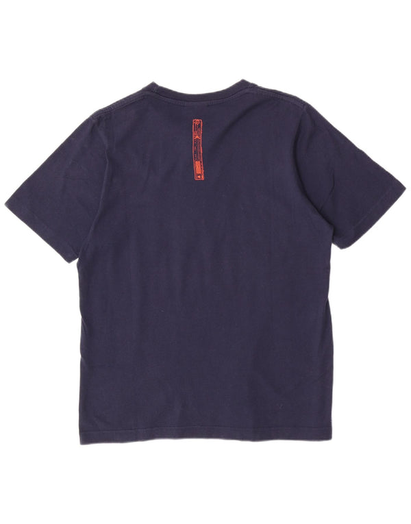 Nike Herre grafisk T-shirt top UK 36/38 Lille marineblå bomuld