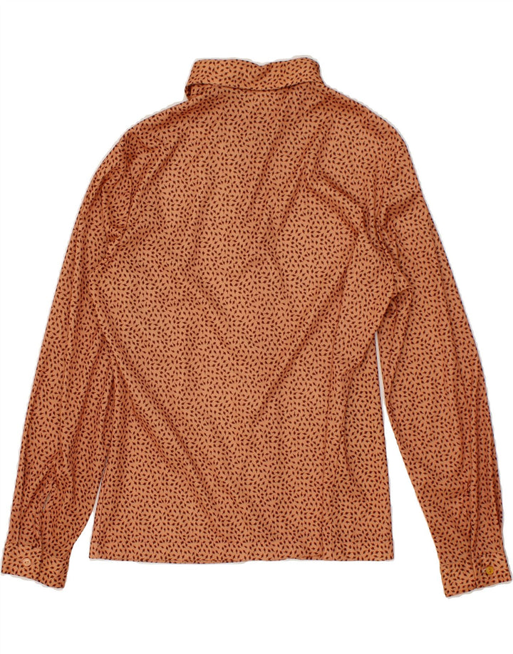 VINTAGE Womens Abstract Pattern Shirt Blouse IT 44 Medium Brown Polyester Vintage Vintage and Second-Hand Vintage from Messina Hembry 