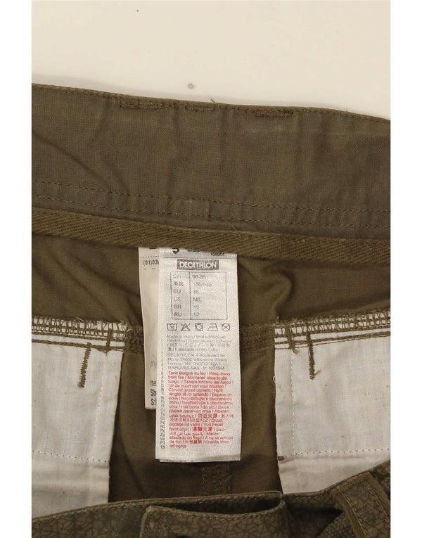 Decathlon Dame Cargo Shorts IT 52 XL W36 Khaki Geometrisk Bomuld