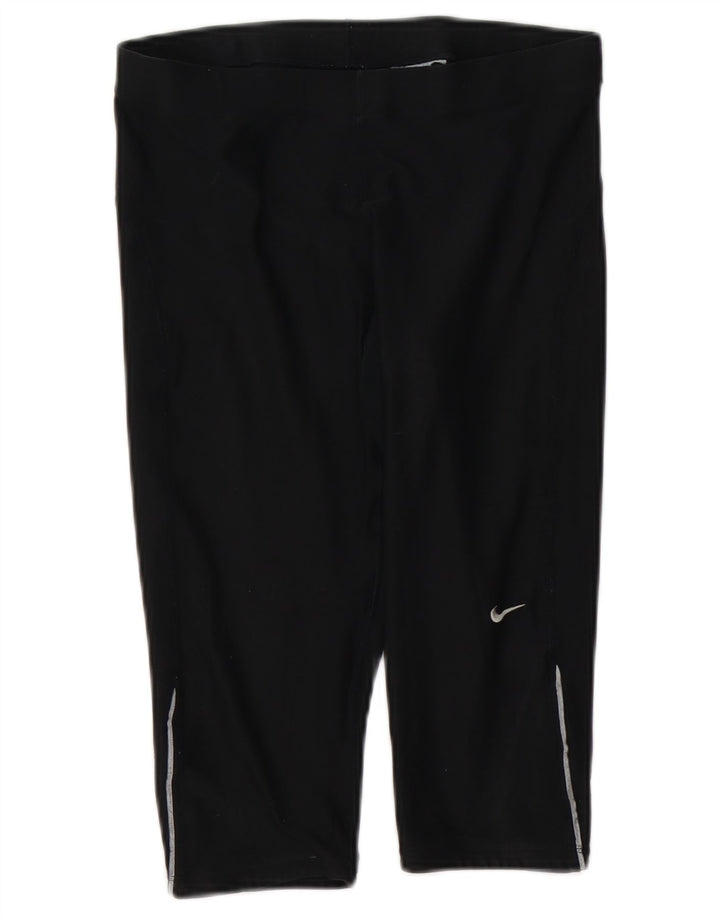 Nike Dame Dri Fit Capri Træningsdragt Bukser UK 12/14 Medium Sort