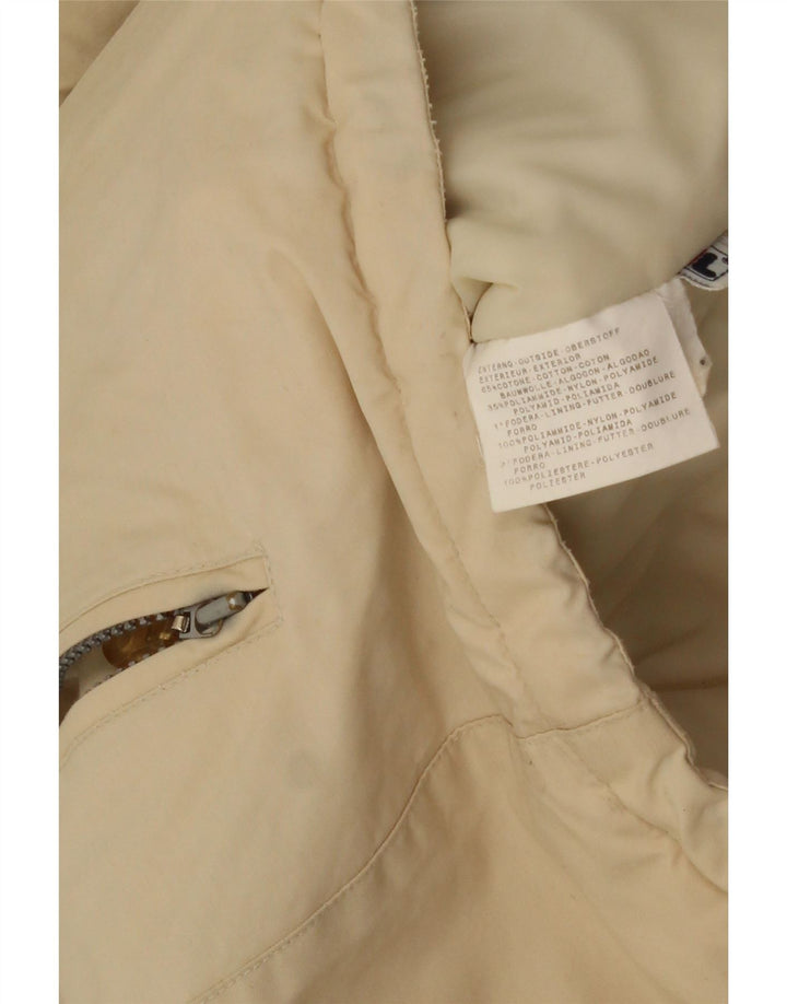 Fila Herre Hooded Windbreaker Jacket UK 36 Small Beige Bomuld