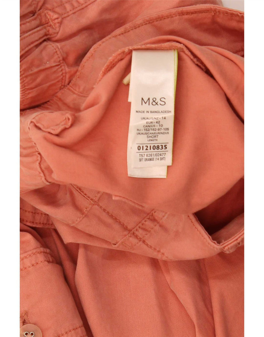 Marks & Spencer Dame Crop Cargo Bukser UK 14 Large W32 L26 Orange
