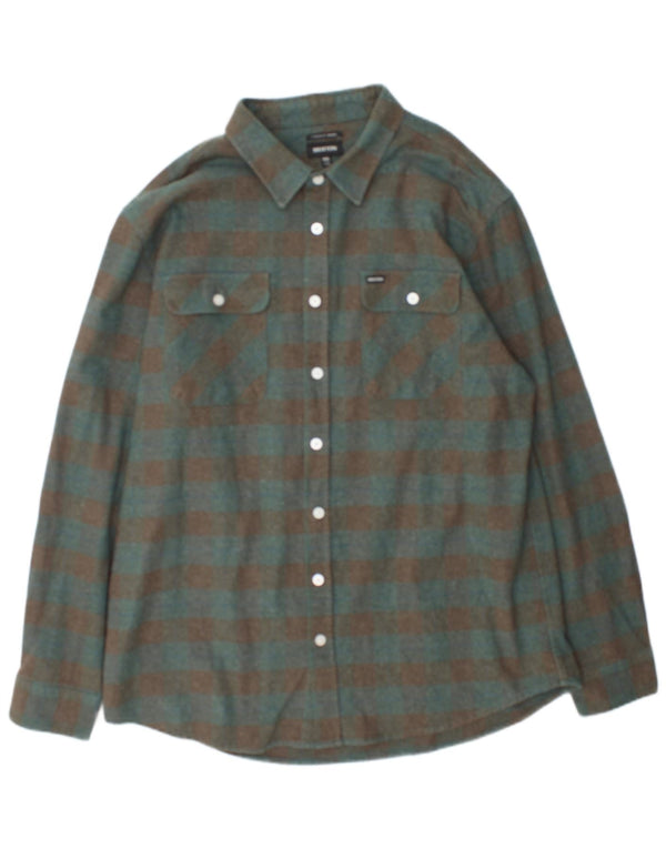 Brixton Herre Standard Fit Flanellskjorte 2XL Grøn Gingham Bomuld