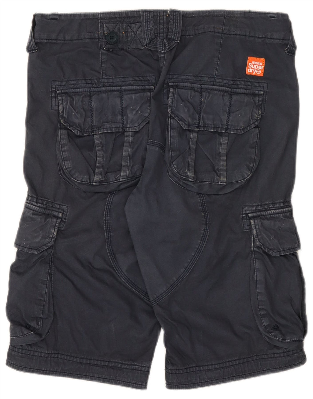 Superdry Herre Cargo Shorts Små W32 Marineblå Bomuld