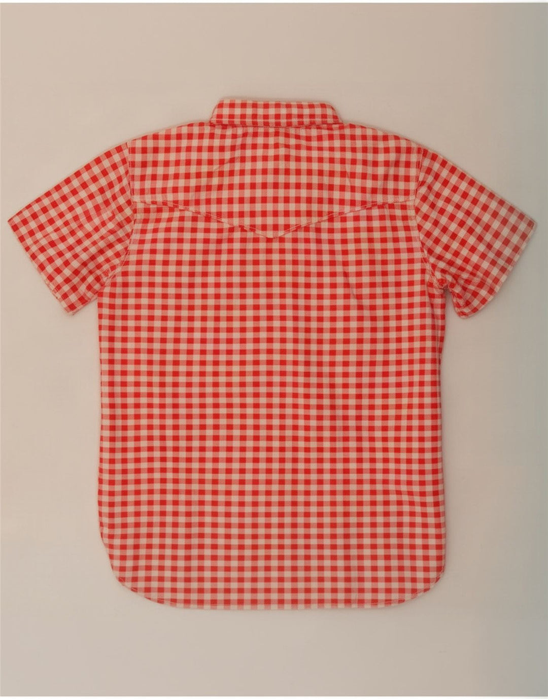 Vintage kortærmet skjorte til kvinder UK 12 Medium Pink Gingham