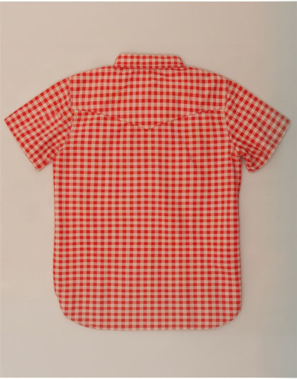 Vintage kortærmet skjorte til kvinder UK 12 Medium Pink Gingham