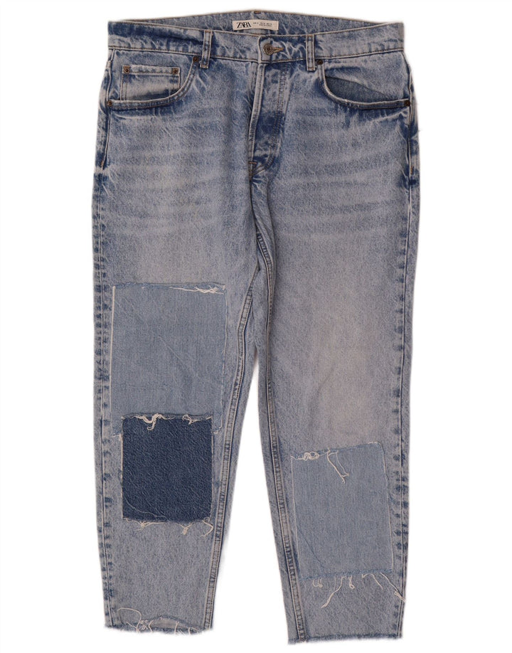 ZARA Herre Tapered Jeans EU 42 Large W32 L26 Blå