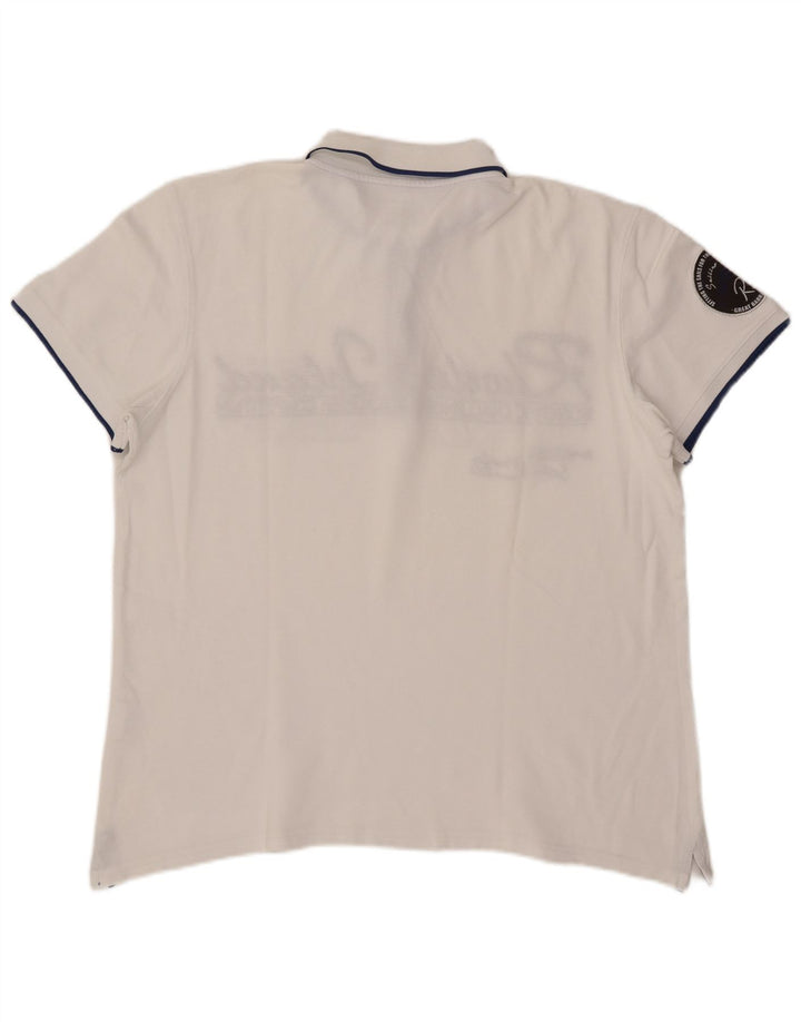 Rhode Island Herre grafisk poloshirt Stor hvid bomuld
