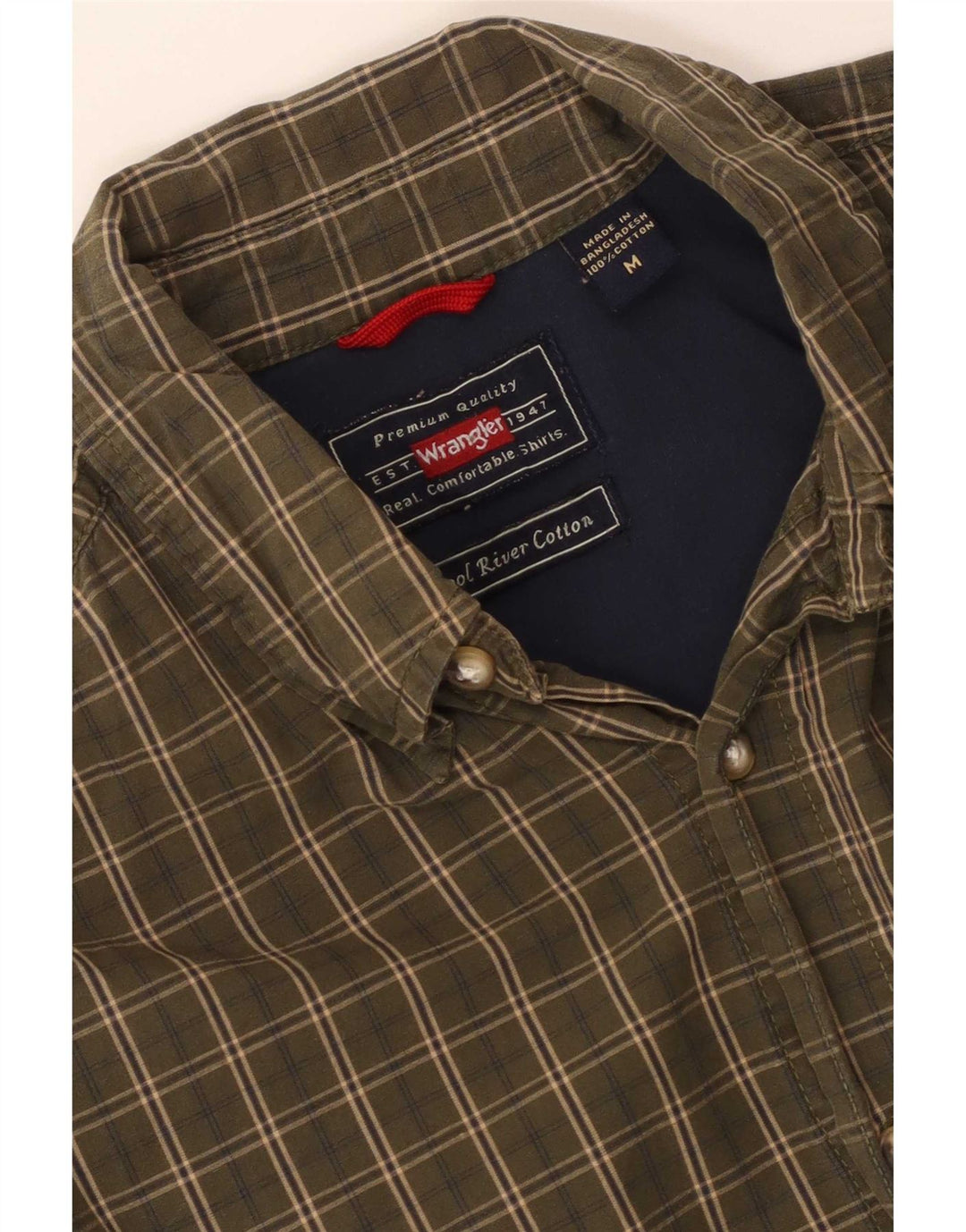 Wrangler Herreskjorte Medium Khaki Ternet Bomuld