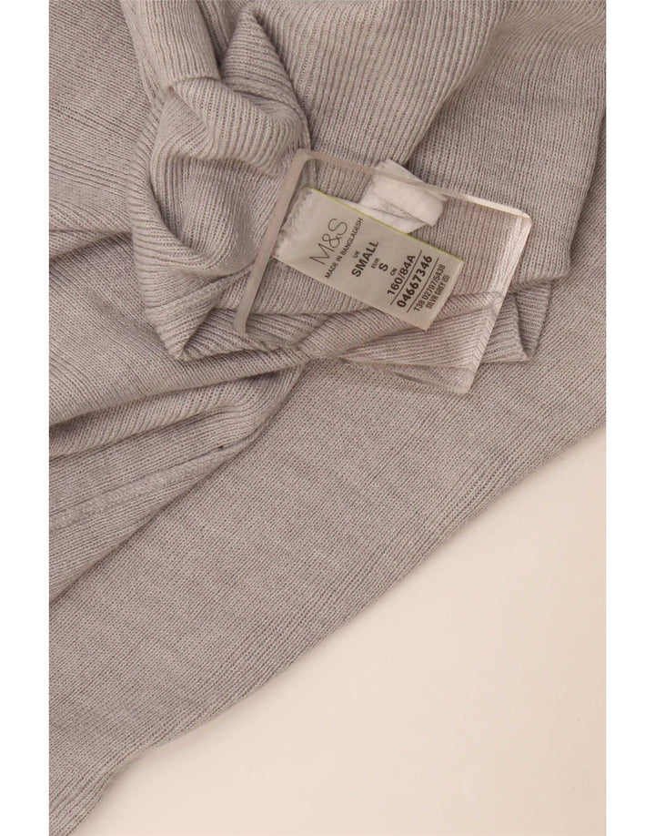 Marks & Spencer Dame Longline Åben Cardigan Sweater UK 10 Small Grey