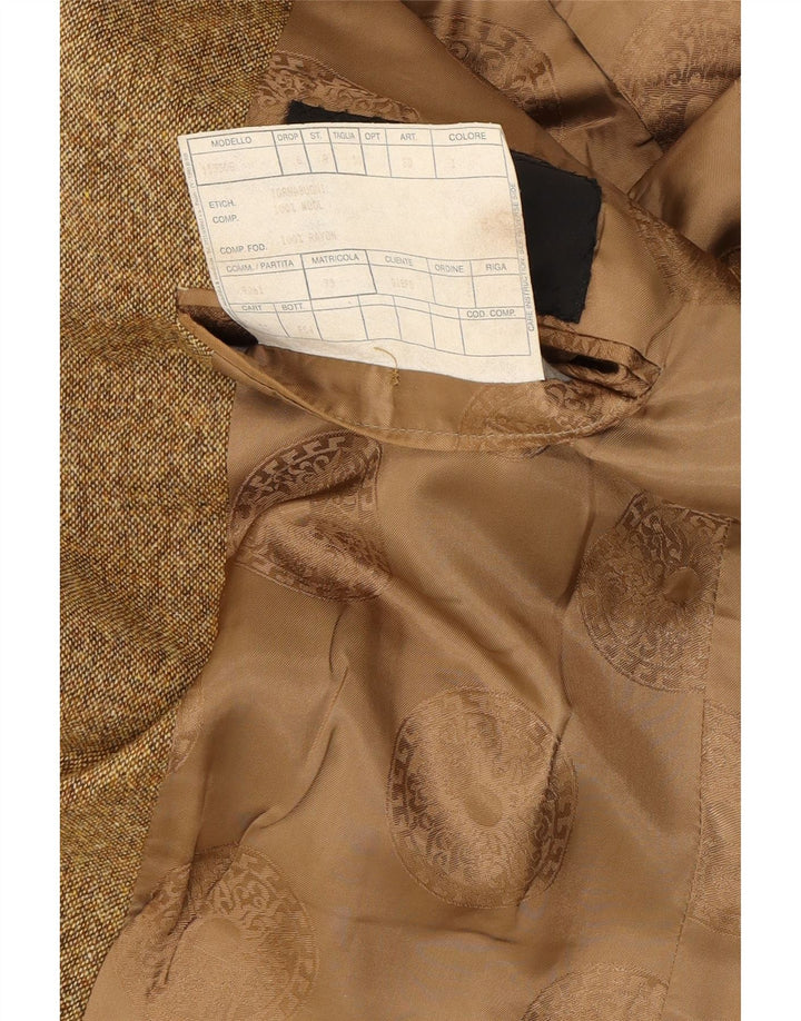 VERSACE Mens 3 Button Blazer Jacket IT 50 Large Brown Flecked Wool Vintage Versace and Second-Hand Versace from Messina Hembry 