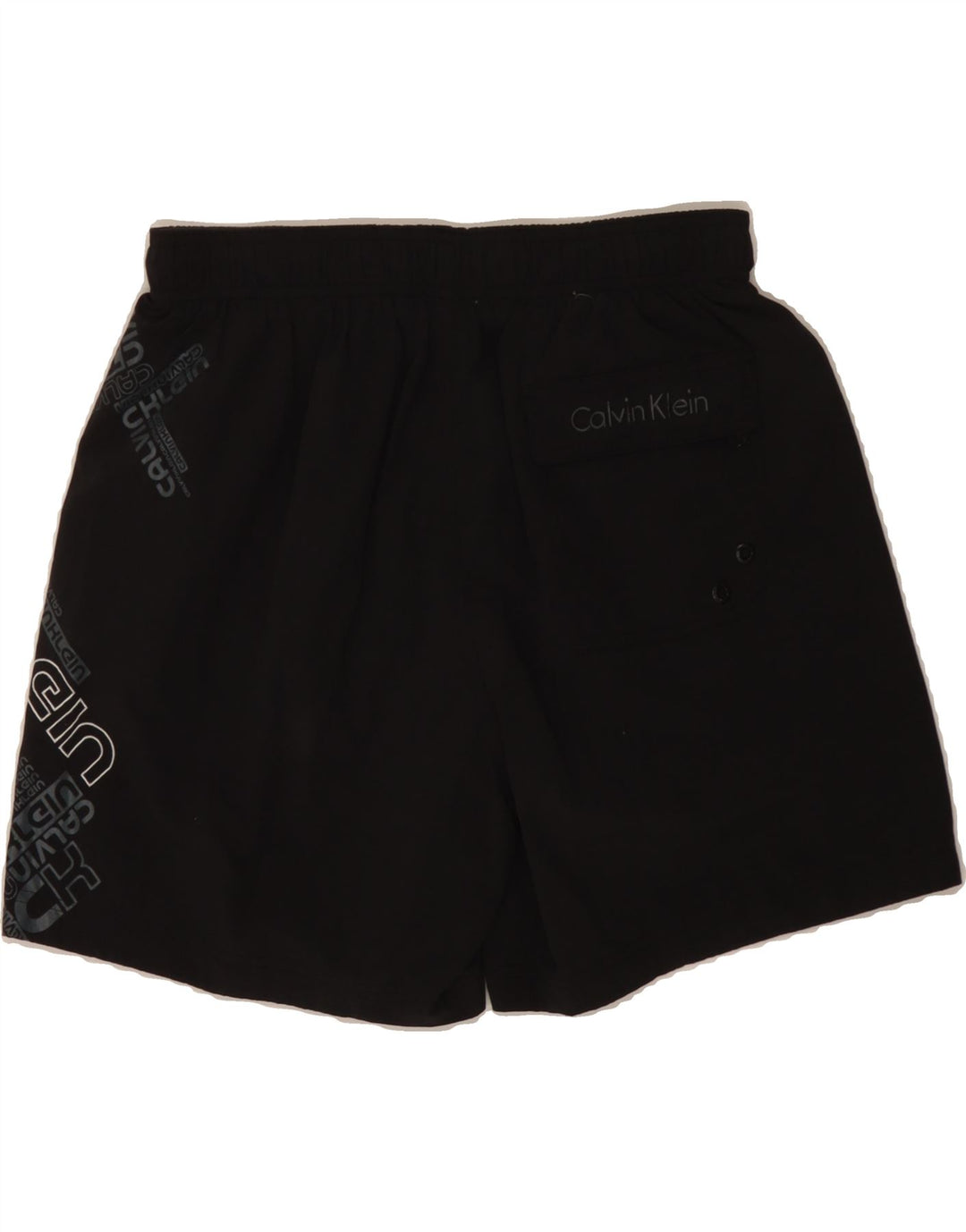 CALVIN KLEIN Mens Graphic Sport Shorts Medium Black Nylon Vintage Calvin Klein and Second-Hand Calvin Klein from Messina Hembry 
