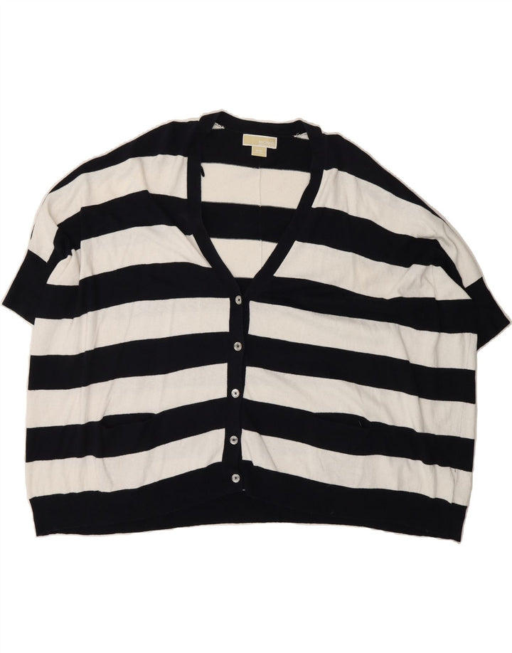 MICHAEL KORS Womens Oversized Cardigan Sweater UK 10 Small Black Striped Vintage Michael Kors and Second-Hand Michael Kors from Messina Hembry 