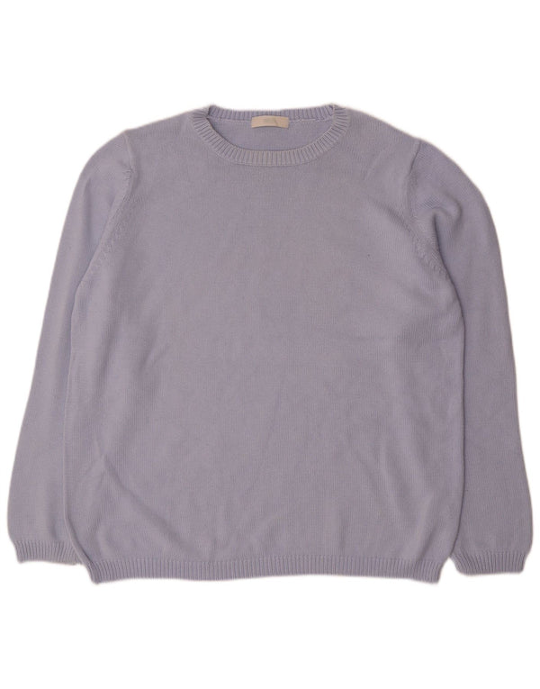 Marks & Spencer Dame Boat Neck Jumper Sweater UK 22 3XL Blå Bomuld