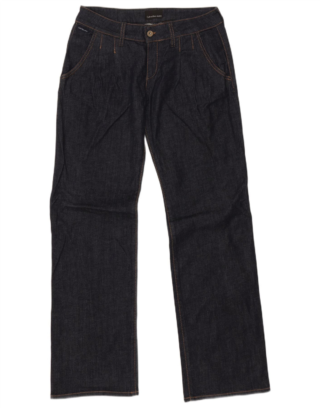 CALVIN KLEIN Lige jeans til kvinder W30 L33 Marineblå bomuld