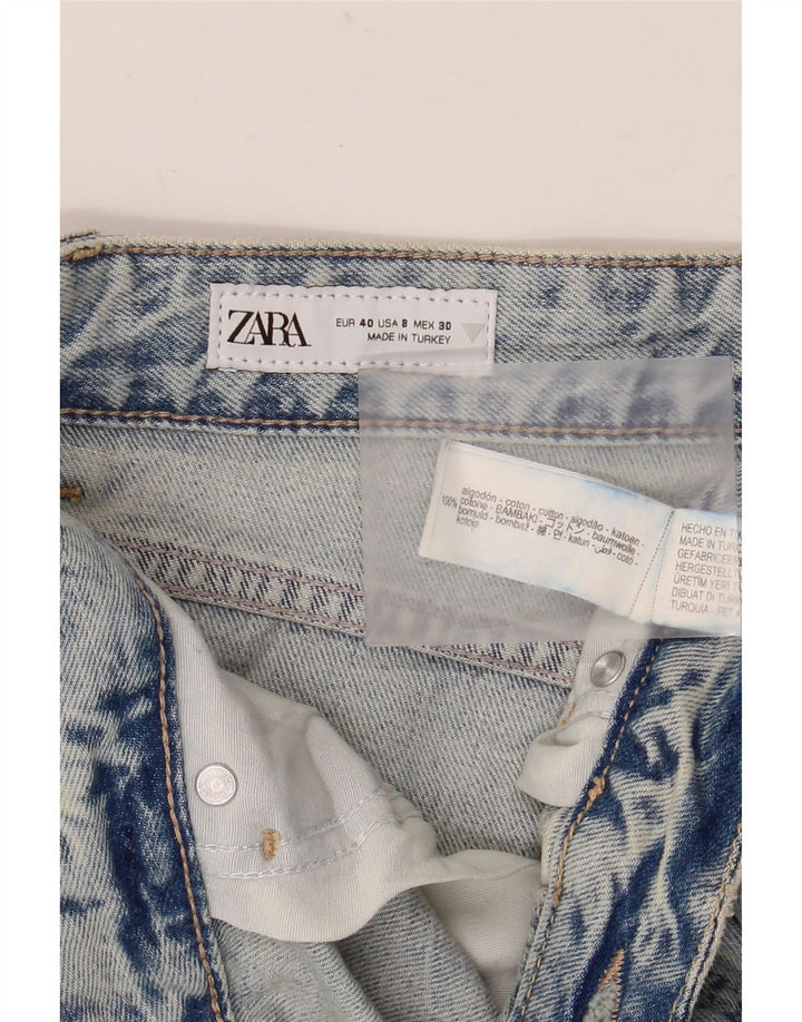 ZARA Straight Jeans til kvinder EU 40 Medium W30 L28 Blå Bomuld
