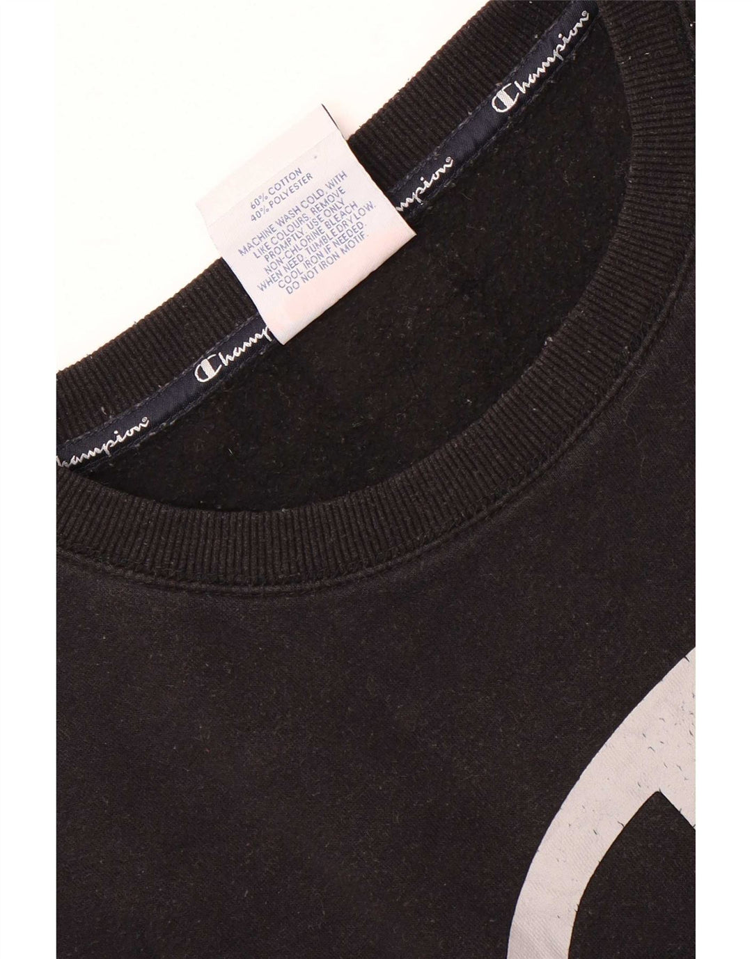 Champion Herre Grafisk Sweatshirt Jumper Medium Sort Bomuld