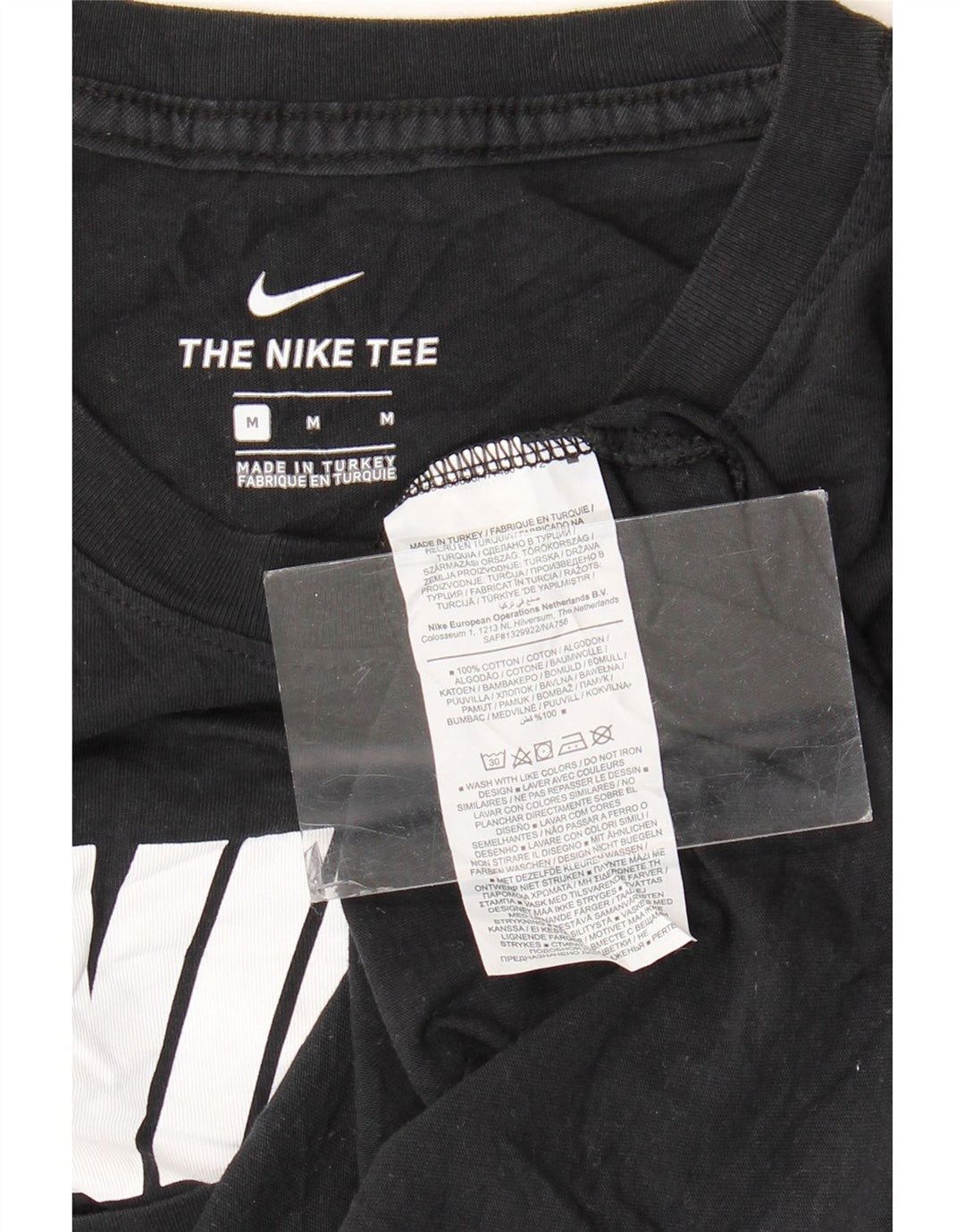 NIKE Grafisk T-shirt top mellem sort bomuld til mænd