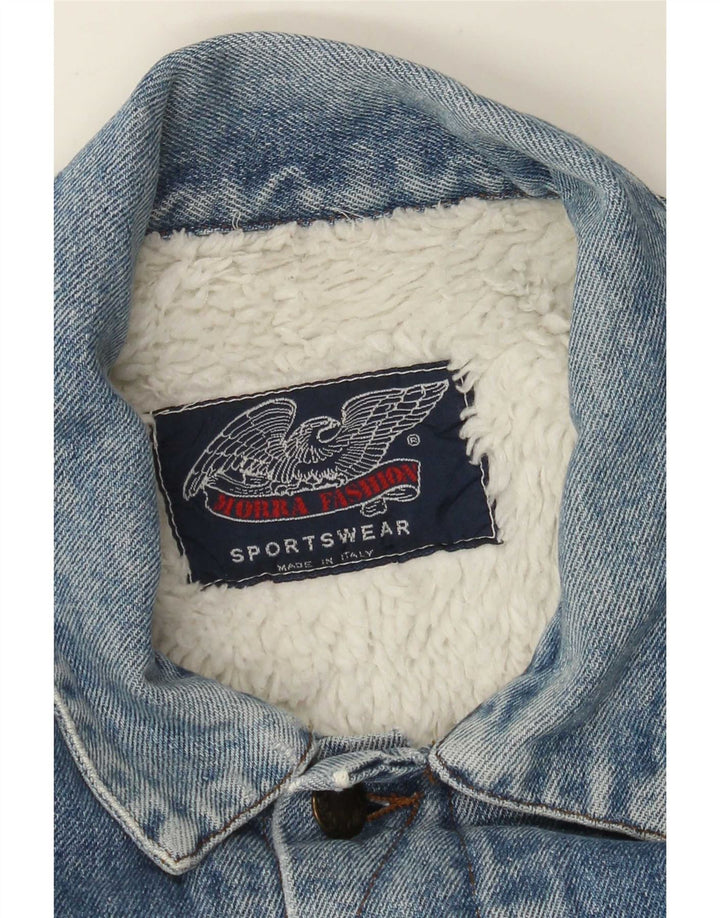 Vintage Herre Denim Sherpa Jacket UK 40 Large Blue