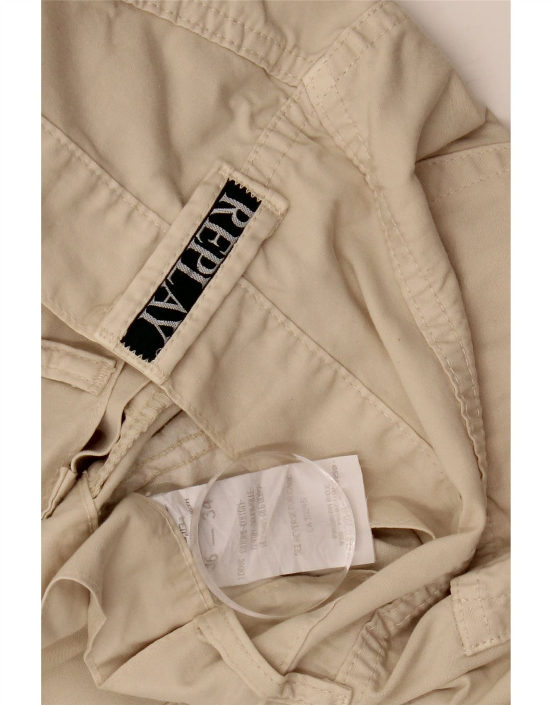 REPLAY Straight Casual Bukser til mænd W36 L34 Beige Bomuld