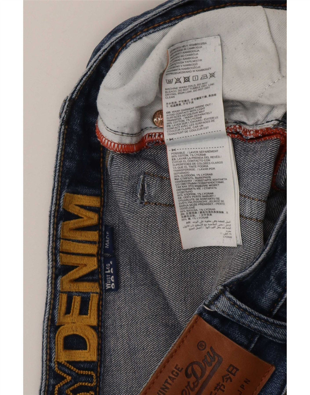 Superdry Slim Jeans til mænd W32 L34 blå bomuld