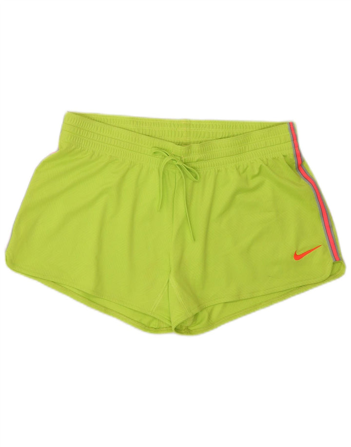 Nike Dame Dri Fit sportsshorts UK 14 Medium Green Polyester
