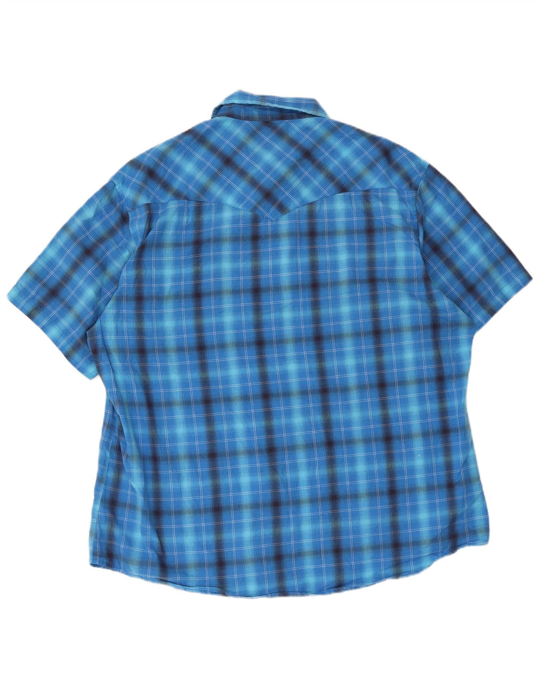 Wrangler Kortærmet Herreskjorte Stor Blå Plaid