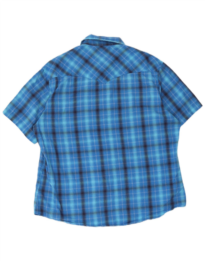 Wrangler Kortærmet Herreskjorte Stor Blå Plaid