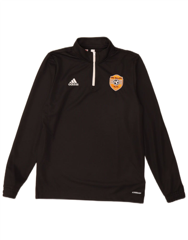 Adidas Boys Aeroready Zip Neck Pullover Træningsdragt Top 13-14 år Sort