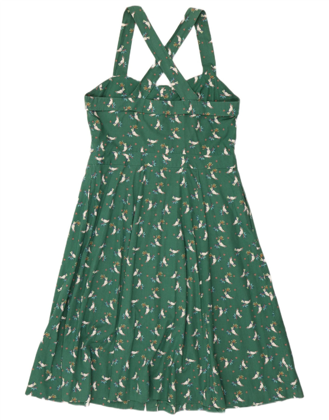 EDC Dame Halter Dress IT 42 Medium Green Floral Cotton