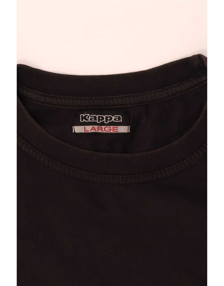 Kappa Herre T-Shirt Top Stor Sort Bomuld