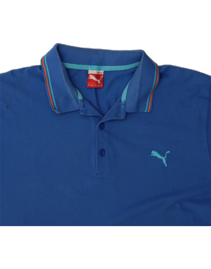 PUMA Mens Polo Shirt 2XL Blue Cotton Vintage Puma and Second-Hand Puma from Messina Hembry 