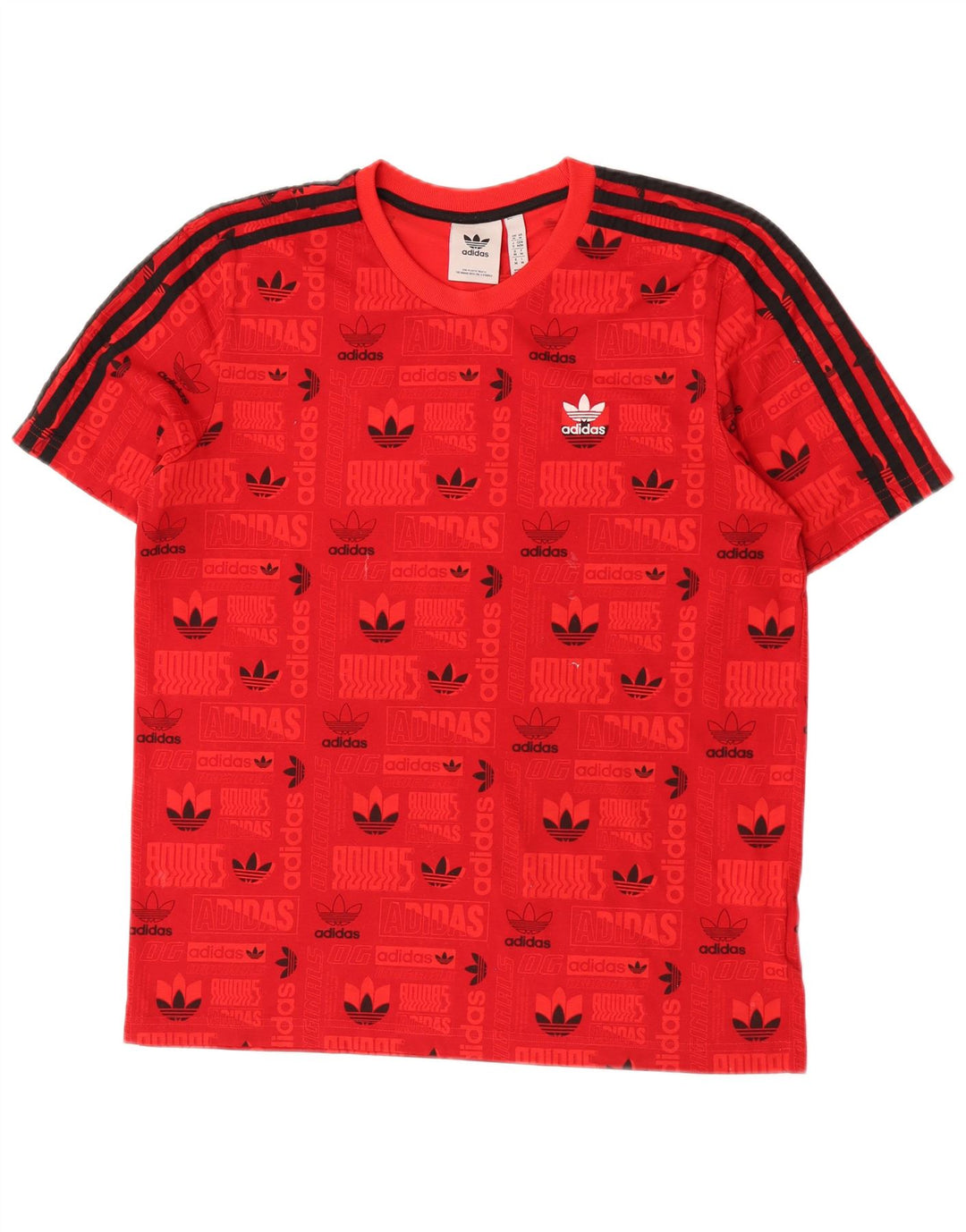 Adidas Herre Regular Graphic T-Shirt Top Medium Rød Polyester