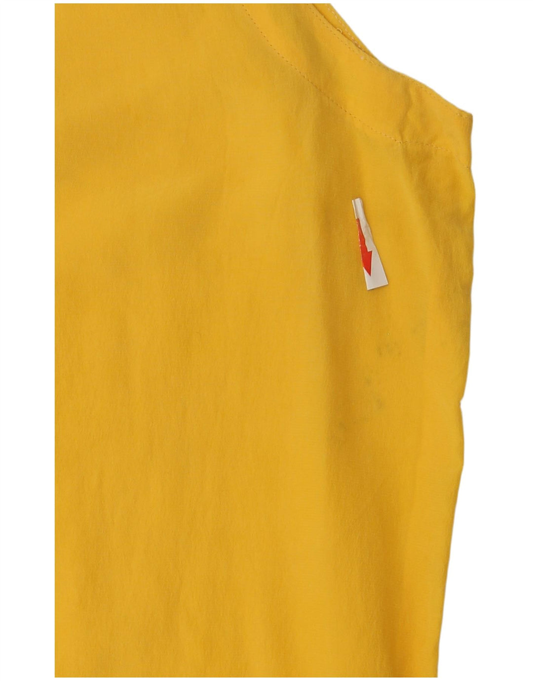 Vintage Dame Ærmeløs Oversized Bluse Top UK 10 Small Yellow Silk