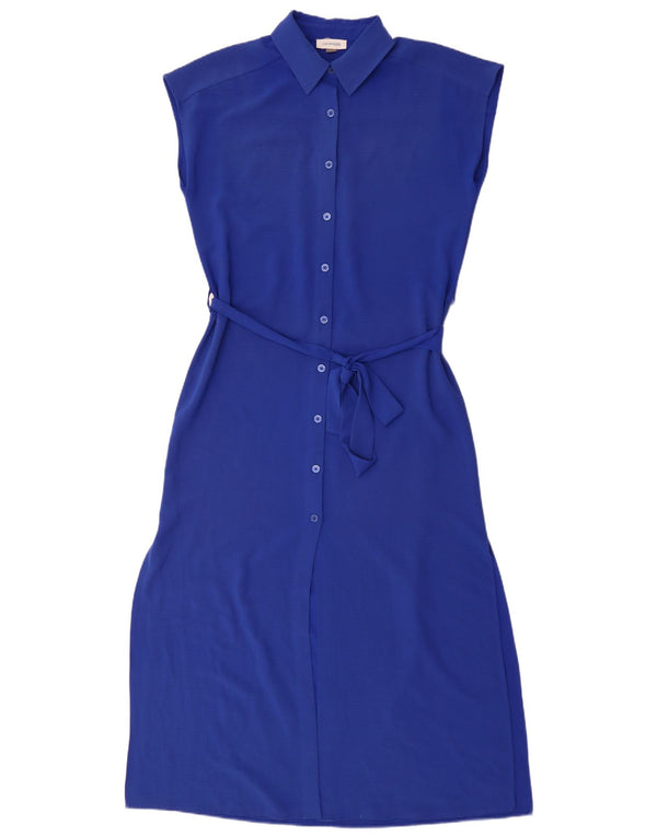 Calvin Klein Womens Oversized Sleeveless Shirt Dress US 4 Small Blue