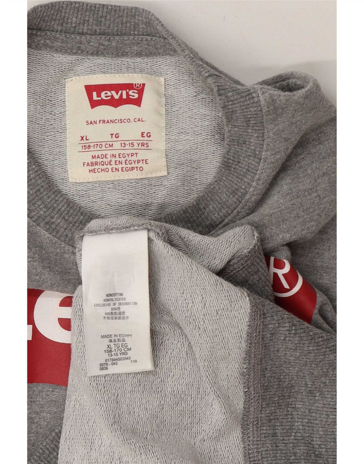 Levi's Boys Grafisk Sweatshirt Jumper 13-14 år XL Grå Bomuld