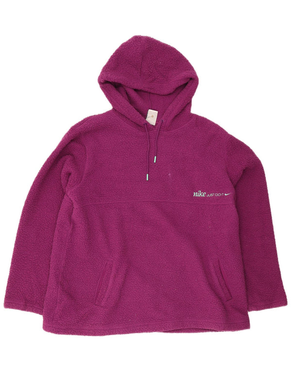 Nike Dame Therma-Fit fleecetrøje med hætte UK 18 XL Lilla polyester