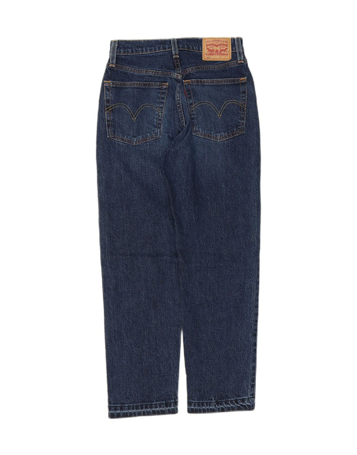 LEVI'S Womens 501 Tapered Jeans W24 L26 Navy Blue Cotton