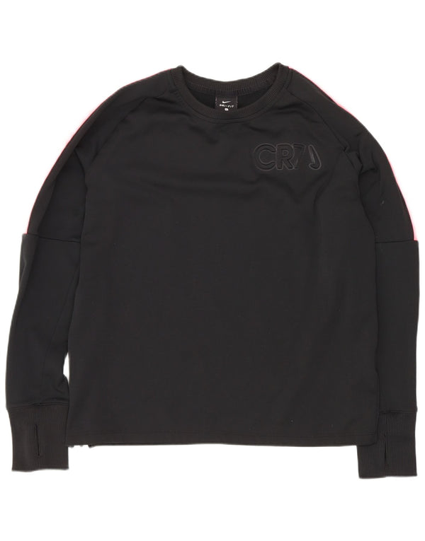 Nike Boys CR7 Graphic Sweatshirt Jumper 13-14 år XL Sort Colourblock