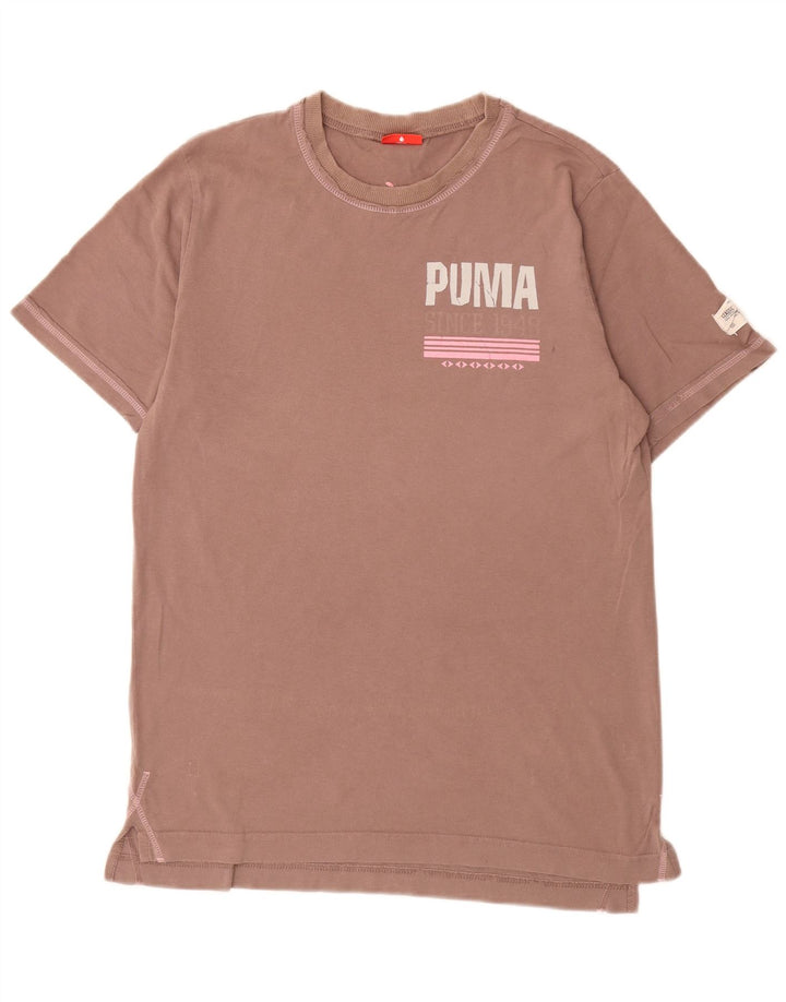 Puma Grafisk T-Shirt Top UK 14 Medium Brun