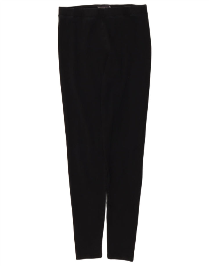 Marks & Spencer Womens Leggings UK 10 Small Black Bomuld